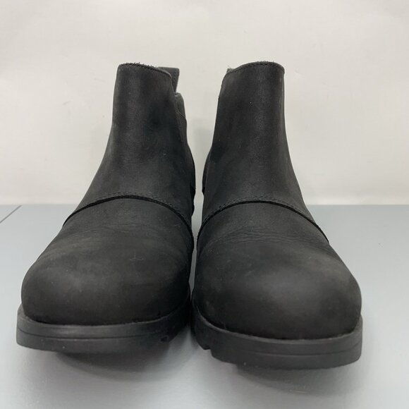 SOREL Emelie Chelsea Waterproof Ankle Boots Booties Leather Black Womens 8.5 - Picture 3 of 13